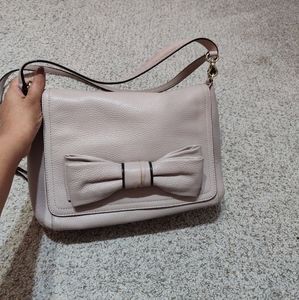 Kate spade leather shoulder bag in blush pink